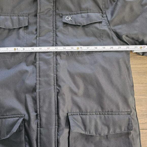 Calvin Klein Hooded Black Coat, Young Adult Unisex SIZE XL - Picture 5 of 11